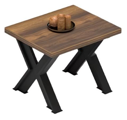 Couchtisch Lowtisch Beistelltisch X-Beine Büro Braun Büroeinrichtung