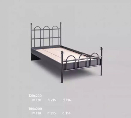Schwarzes Metall Bett Klassisches Bettgestell Jugendzimmer Schwarz