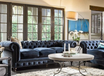 Chesterfield Sofa Couchen Polster Garnitur Couch Polster Stoff Leder