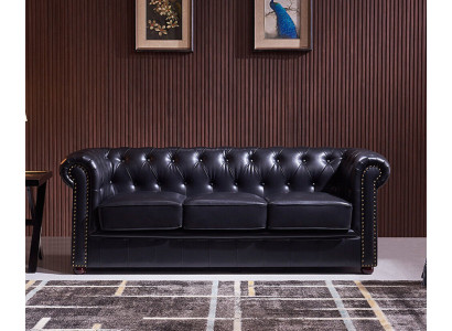 Chesterfield Sofa Couch Polster Stoff Leder Deko Garnitur Polster Couchen