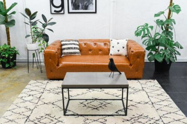 American Style Chesterfield Sofa Couch Leder Polster Dreisitzer Braun