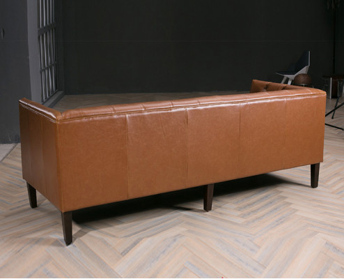 Männer Club Chesterfield Sofa Couch Leder Polster Dreisitzer Braun