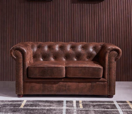 Luxuriöses Chesterfield-Sofa aus Kunstleder für das Wohnzimmer 