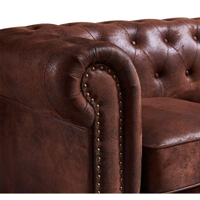 Luxuriöses Chesterfield-Sofa aus Kunstleder für das Wohnzimmer 