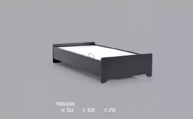 Designerbetten Kinderbett schwarz modernes Jugendbett 100x200cm