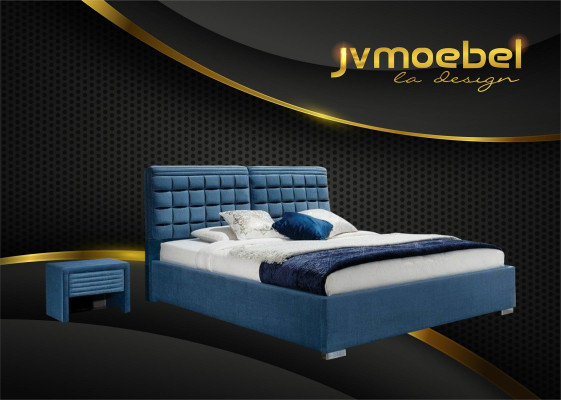 Bett Textil 2x Nachttisch 3 tlg. Schlafzimmer Set Möbel Modern Luxus Betten Samt