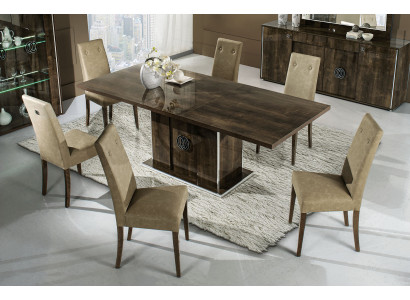 Esszimmer Esstisch 6x Stuhl Polster Garnitur Küchen Stühle Gruppe Tisch Set 7tlg