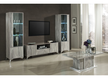 Wohnzimmer RTV 2xVitrine Wohnzimmer Schränke Design tv Modern Vitrinen Set 3tlg.
