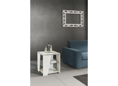 Beistelltisch Wohnzimmer Holz Modern Design Möbel Luxus Tisch Quadratisch Weiß