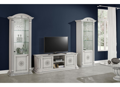 Wohnzimmer RTV Vitrine Gruppe Garnitur Holz TV Sideboard Lowboard Set 3tlg. Neu
