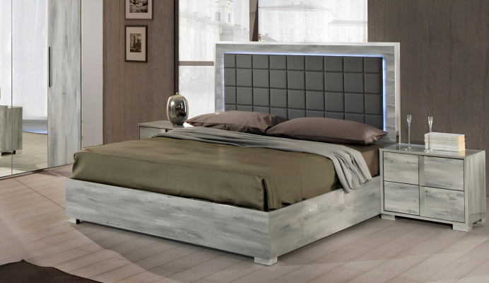Schlafzimmer Bett Nachttisch Kleiderschrank Kommode Spiegel Doppel Holz Set 6tlg