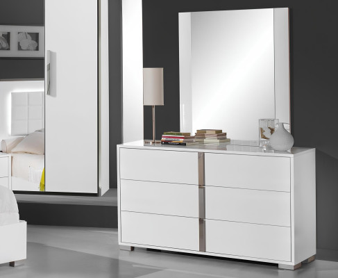 Schlafzimmer Bett Nachttisch Kleiderschrank Kommode Spiegel Doppel Neu Set 6tlg.