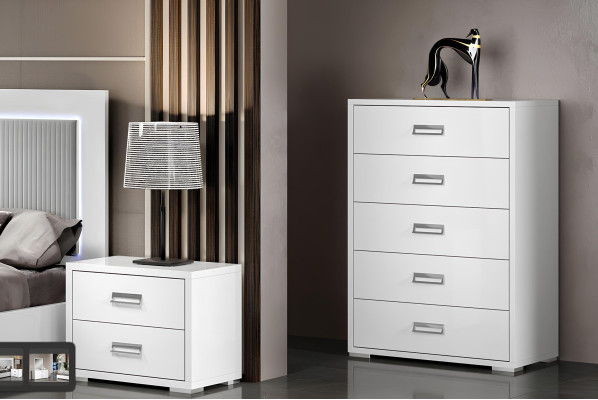 Kommode Designer Luxus Kommoden Möbel Holz hoch Schrank Weiß Modern Sideboard