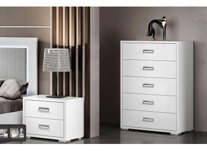 Kommode Designer Luxus Kommoden Möbel Holz hoch Schrank Weiß Modern Sideboard