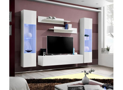 Wohnwand TV Ständer RTV Lowboard Hänge Vitrine Holz Modern Möbel Wohnzimmer