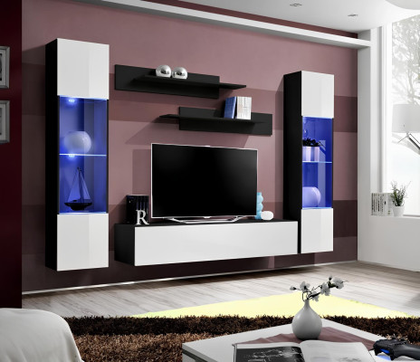 Wohnwand Holz Wohnzimmer Möbel TV Ständer Moderne Design Wand Regale