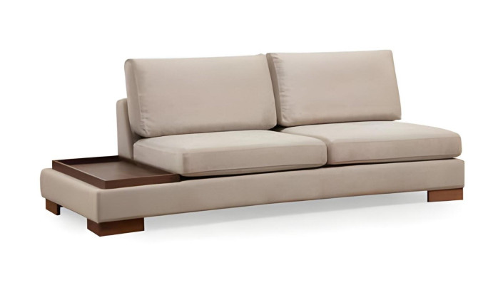 Beiges Stoffsofa Designer L-Form Couch Wohnzimmer Polster Stilvolle Couch