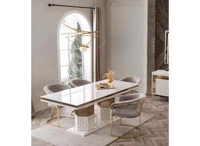 Esstisch Holz Esstische Tische Tisch Design Gold Luxus Esszimmer Möbel