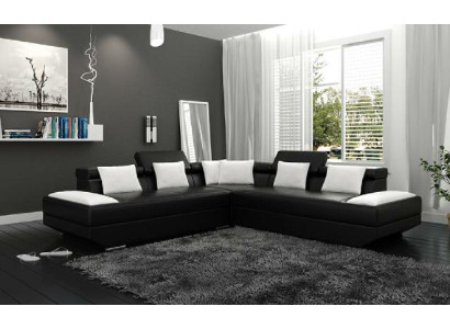 Wohnlandschaft Polster Ecke Eck Sofa mit USB Garnitur Landschaft Leder Neu 2719B