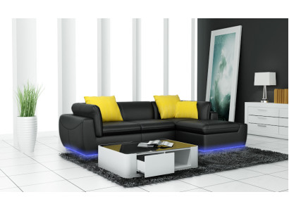Ledersofa mit USB Wohnlandschaft Ecksofa Eck Garnitur Design Modern Sofa F_3014B