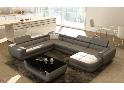 Wohnlandschaft Designer Sofa mit USB,Couch Big Polster Leder Sofas Eck Ecke Sitz