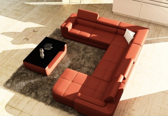 Wohnlandschaft Designer Sofa mit USB,Couch Big Polster Leder Sofas Eck Ecke Sitz