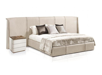 Beige Schlafzimmer Garnitur Doppelbett 2x Nachttische Designer Möbel 3tlg