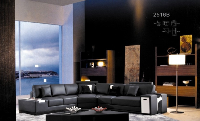 Ledersofa Ecksofa Sofa mit USB Polster Designer Eckgarnitur Wohnlandschaft Lima