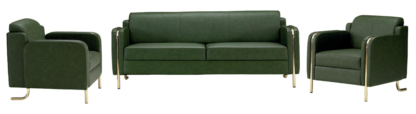 3tlg Sofa Set Wohnzimmer Luxus Leder Sofas Polster Sessel Garnitur Design Neu