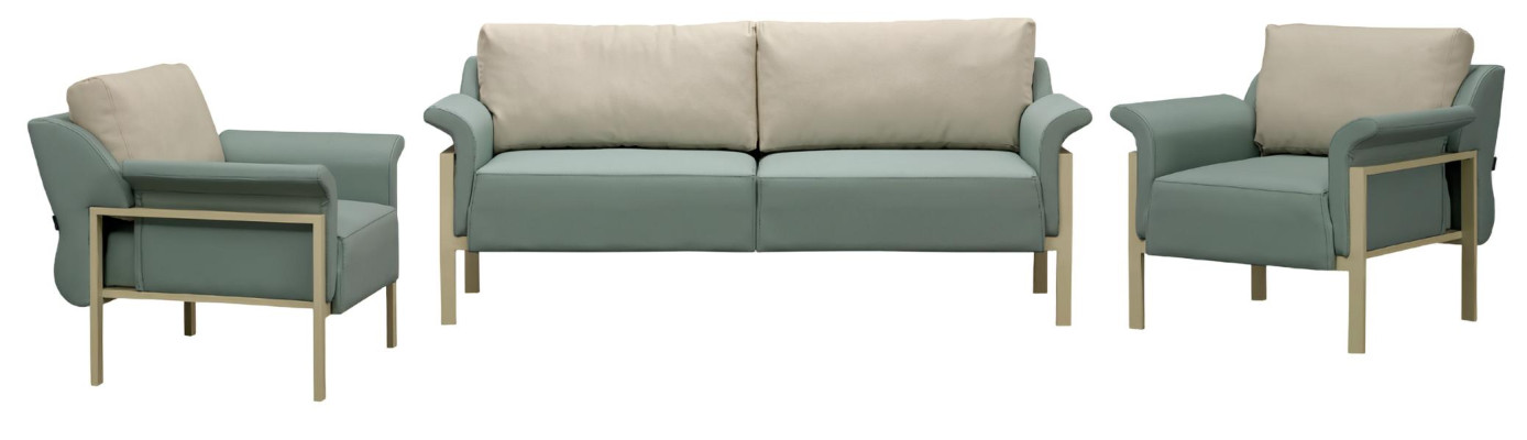 3tlg Sofa Sessel Dreisitzer Möbel Wohnzimmer Leder Polster Couchen Modern Neu