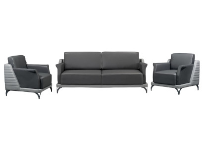 3tlg Sofagarnitur 3+1+1 Sitzer Sessel Leder Sofa Polster Garnitur Wohnzimmer