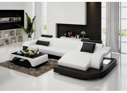 Ledersofa Couch Wohnlandschaft Ecksofa Eck Garnitur Design Modern Sofa G8009D