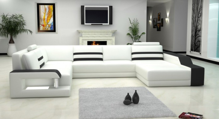 Ledersofa Sofa Couch Polster Ecksofa XXL Big Garnitur Wohnlandschaft Sofas PHX1w