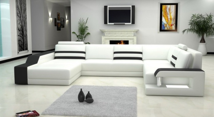 Ledersofa Sofa Couch Polster Ecksofa XXL Big Garnitur Wohnlandschaft Sofas PHX1w