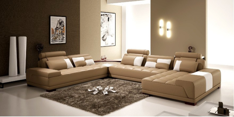 Wohnlandschaft Couch Polster Eck Garnitur Designer Ledersofa Big Sofa Neu PH376