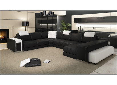 Wohnlandschaft Sofa Couch Polster Ecke XX Big Ecksofa Ledersofa Design PH3004