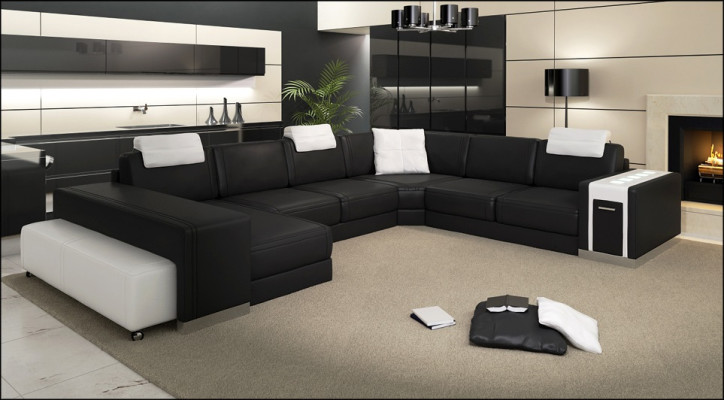 Wohnlandschaft Sofa Couch Polster Ecke XX Big Ecksofa Ledersofa Design PH3004