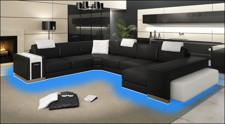 Wohnlandschaft Sofa Couch Polster Ecke XX Big Ecksofa Ledersofa Design PH3004