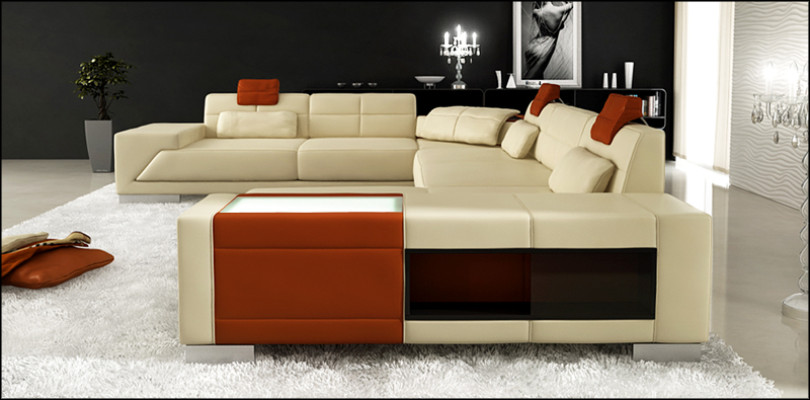 Wohnzimmer U Form Ecksofa Design Sofa Couch Polster Garnitur Ecke Braun PH3005