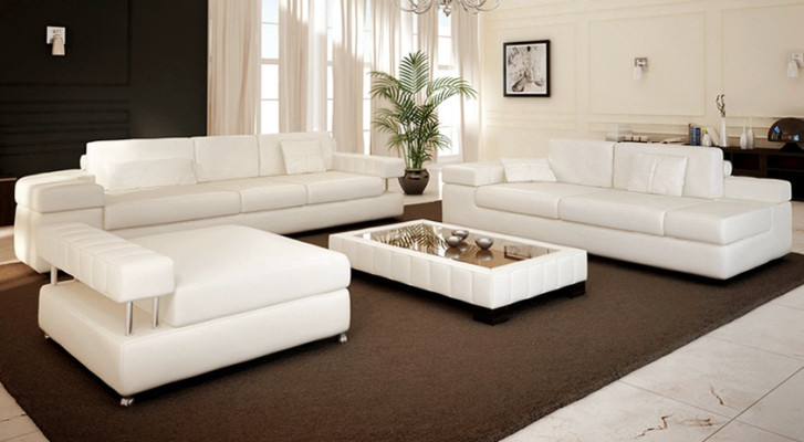 Ledersofa 3+2+1 Sitzer Garnitur Designersofa Ecksofa Polstercouch Sofa Textil