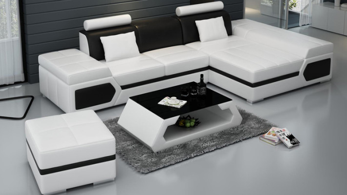 Ledersofa Sofa Couch Wohnlandschaft Ecksofa Garnitur Design Modern Sofa K5013D
