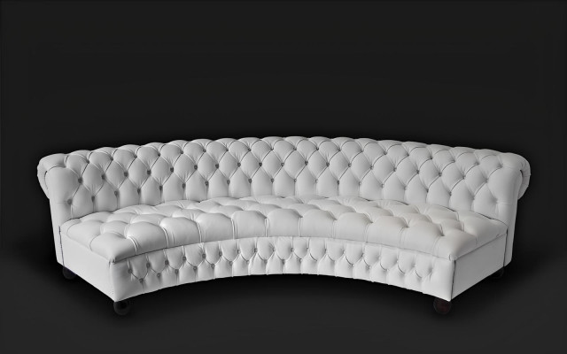 Ledersofa Sofa Couch Rundsofa Runde Couchen Rund Sofas Chesterfield 300cm XXL