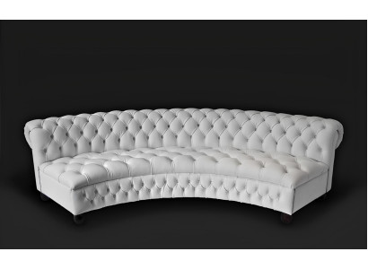 Ledersofa Sofa Couch Rundsofa Runde Couchen Rund Sofas Chesterfield 300cm XXL