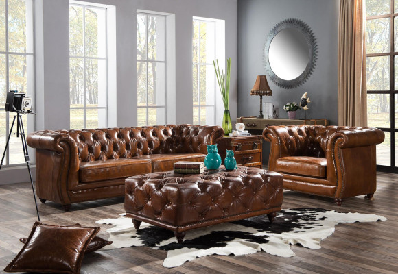 Chesterfield Design Couchtisch Ledertisch Tisch Polster Sofa Beistell Tische Neu