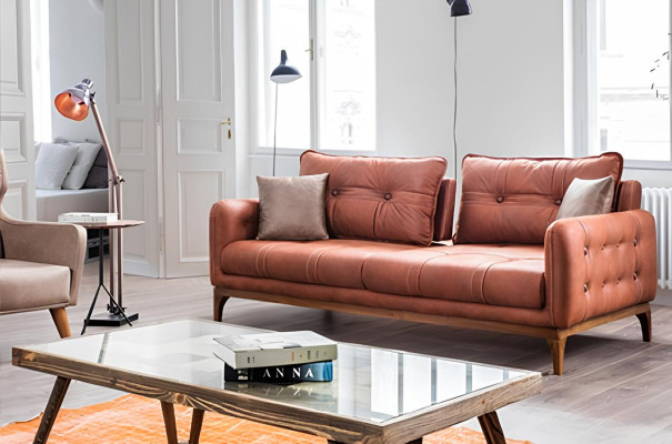 Ledersofas Set Dreisitzer Sessel Moderne Wohnzimmer Couch Garnitur Neu