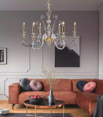 Kronleuchter Luxus Gold Deckenlampe Deckenleuchte Hängelampe neu Kristall