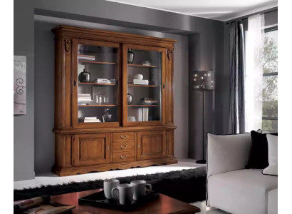 Arbeitszimmer Schrank Regal Bücherregal Holz Braun Büroschrank Italien
