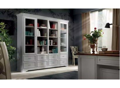 Wohnzimmer Schrank Bücher Regal Weiß Klassische Möbel Regale Holz Neu