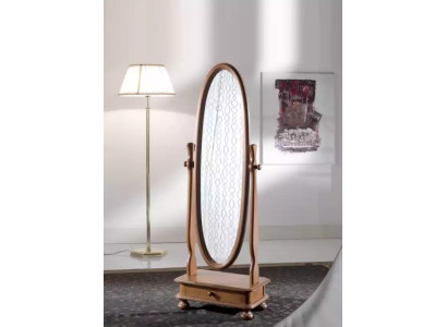 Wohnzimmer Bodenspiegel Spieglein Holzrahmen Oval Braun Standspiegel Spiegel