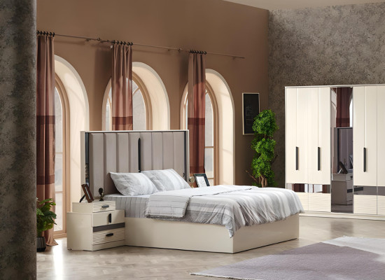 Schlafzimmer Set 5tlg Moderne Design Komplett Möbel Bett Luxus Kleiderschrank